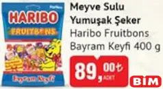 HARİBO FRUİTBONS BAYRAM KEYFİ MEYVE SULU YUMUŞAK ŞEKER 400 G - BAYRAM ŞEKERİ/ÇİKOLATASI